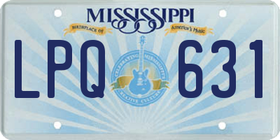 MS license plate LPQ631