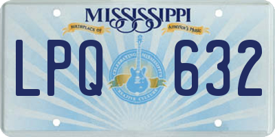 MS license plate LPQ632