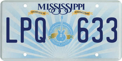 MS license plate LPQ633