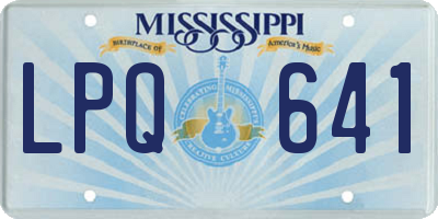 MS license plate LPQ641