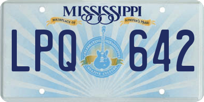 MS license plate LPQ642