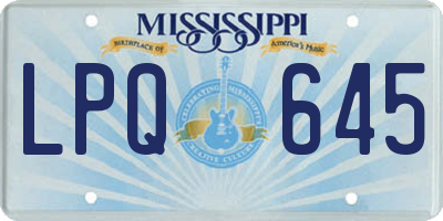 MS license plate LPQ645