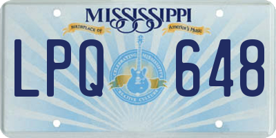 MS license plate LPQ648