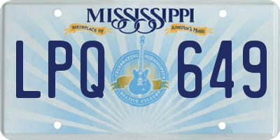 MS license plate LPQ649