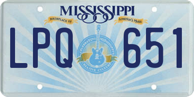 MS license plate LPQ651
