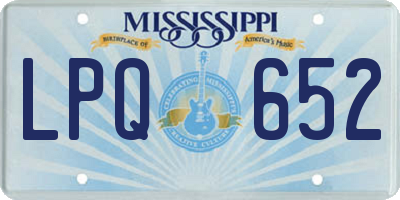 MS license plate LPQ652