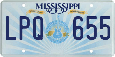 MS license plate LPQ655