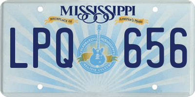 MS license plate LPQ656