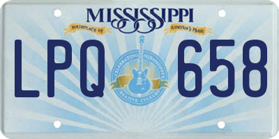 MS license plate LPQ658