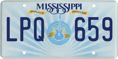 MS license plate LPQ659
