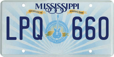 MS license plate LPQ660