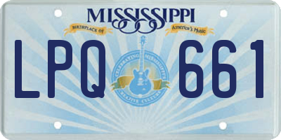 MS license plate LPQ661