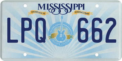 MS license plate LPQ662