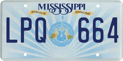 MS license plate LPQ664