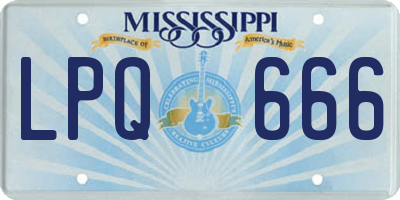 MS license plate LPQ666