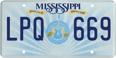 MS license plate LPQ669