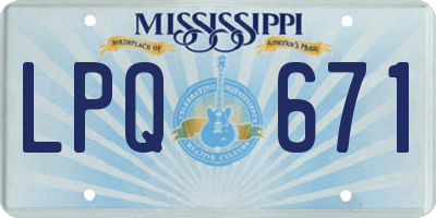 MS license plate LPQ671