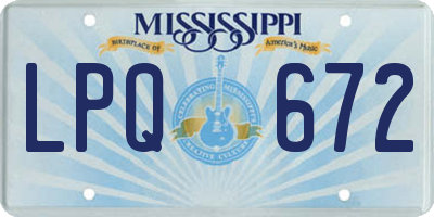 MS license plate LPQ672