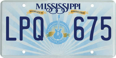 MS license plate LPQ675