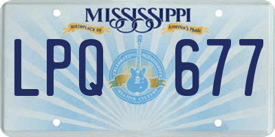 MS license plate LPQ677