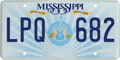 MS license plate LPQ682