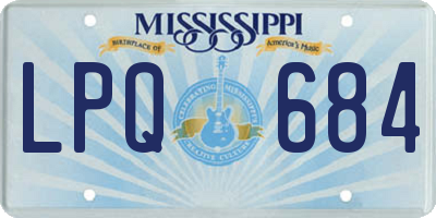 MS license plate LPQ684