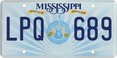 MS license plate LPQ689
