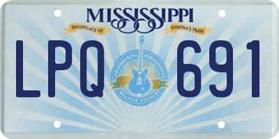 MS license plate LPQ691