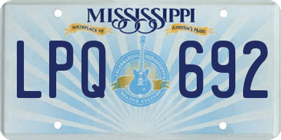 MS license plate LPQ692