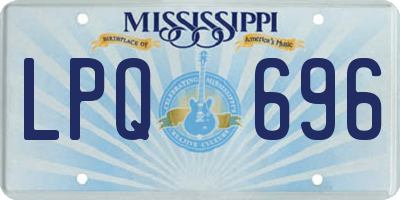 MS license plate LPQ696