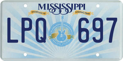 MS license plate LPQ697