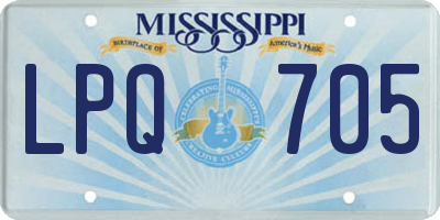 MS license plate LPQ705