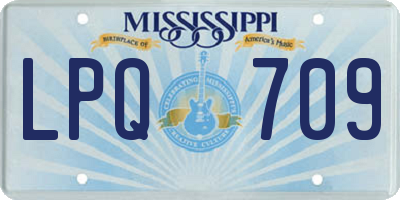 MS license plate LPQ709