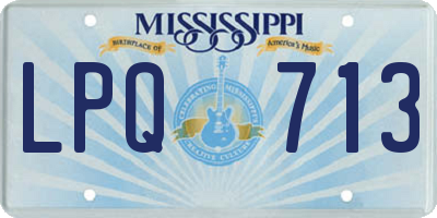 MS license plate LPQ713