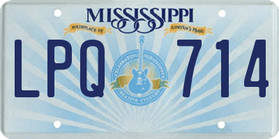 MS license plate LPQ714