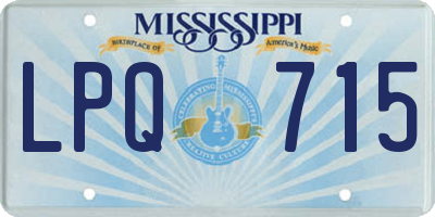 MS license plate LPQ715