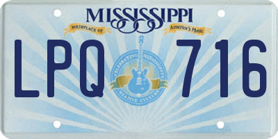 MS license plate LPQ716
