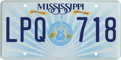 MS license plate LPQ718