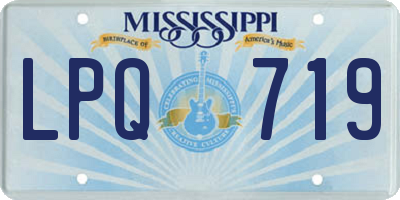 MS license plate LPQ719
