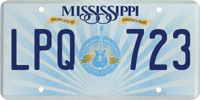 MS license plate LPQ723