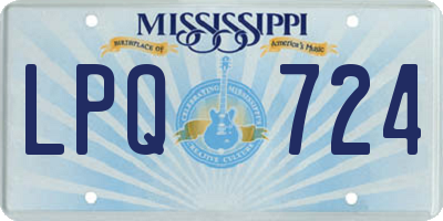 MS license plate LPQ724