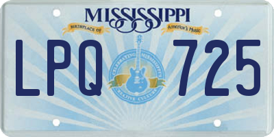MS license plate LPQ725