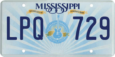 MS license plate LPQ729