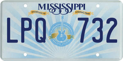MS license plate LPQ732