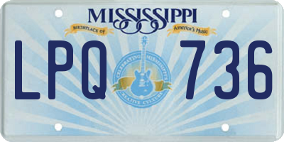 MS license plate LPQ736
