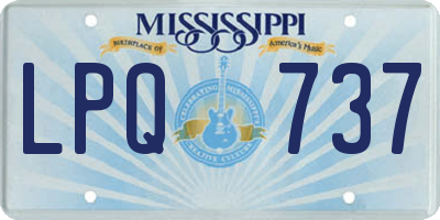 MS license plate LPQ737