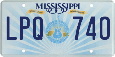 MS license plate LPQ740