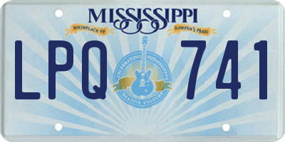 MS license plate LPQ741