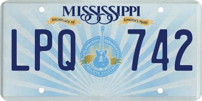 MS license plate LPQ742