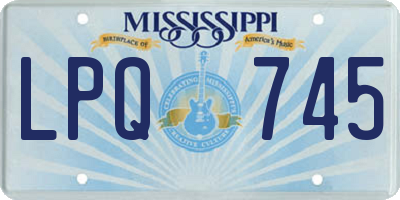 MS license plate LPQ745
